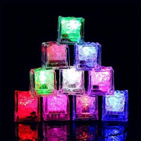 12pcs New Year Colorful Magic Glowing Ice Cubes; Which Can Be Used For Bathroom Water Play Toys; Birthday Party; Room Decoration; Home Decoration; Sce