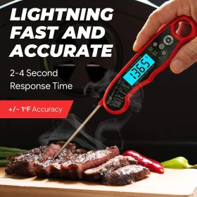Digital Meat Thermometer with Probe - Waterproof;  Kitchen Instant Read Food Thermometer for Cooking;  Baking;  Liquids;  Candy;  Grilling BBQ & Air F