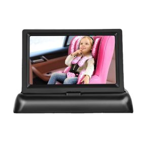 12-24V Folding Screen For Baby Monitoring Images In Car With Cigarette Lighter Power Cord  Night Vision Eight-lamp Camera