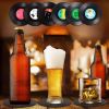 Set Of 6 Colorful Retro Vinyl Record Disk Coasters With Funny Labels-Prevent Furniture From Dirty And Scratched