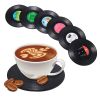 Set Of 6 Colorful Retro Vinyl Record Disk Coasters With Funny Labels-Prevent Furniture From Dirty And Scratched