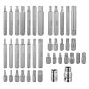 40Pcs Socket Bit Set Hex Torx Spine CRV Combination Bits w/ 3/8"1/2" Drive Free Gloves Case