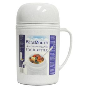 Brentwood 0.5L Wide Mouth Glass Vacuum / Foam Insulated Food Thermos