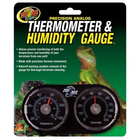 Zoo Med Precision Analog Thermometer and Humidity Gauge Black