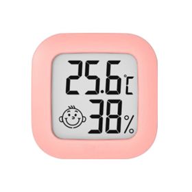 Mini Indoor Thermometer LCD Digital Temperature Room Hygrometer Gauge Sensor Humidity Meter Indoor Thermometer Temperatu (Color: Pink)