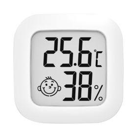 Mini Indoor Thermometer LCD Digital Temperature Room Hygrometer Gauge Sensor Humidity Meter Indoor Thermometer Temperatu (Color: White)
