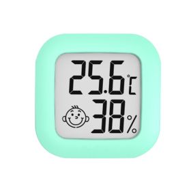Mini Indoor Thermometer LCD Digital Temperature Room Hygrometer Gauge Sensor Humidity Meter Indoor Thermometer Temperatu (Color: Green)