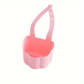 1pc Kitchen Sink Drain Rack; Soap Sponge Rack; Hanging Storage Basket; Bathroom Adjustable Faucet Rack Kitchen Accessories (Color: Pink)