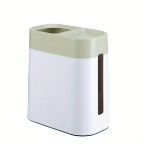 1pc 2 In 1 Desktop Trash Can With Tissue Box; Creative Plastic Mini Wastebasket; Trash Can; Garbage Bin; Rubbish Recycling For Desktop; Dressing Table (Color: Green)