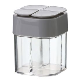 Four-in-one Sauce Sub-bottling; Creative Outdoor Barbecue Portable Transparent Seasoning Box (Color: Grey)
