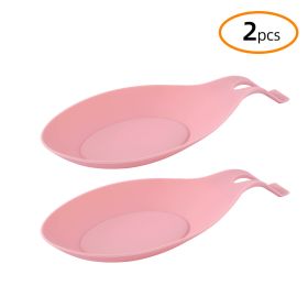 1/2pcs Silicone Utensil Rest With Drip Pad For Multiple Utensils; Heat-Resistant; Spoon Rest & Spoon Holder For Stove Top; Kitchen Utensil Holder For (size: 2pcs-Kitchen Cushion Pink)