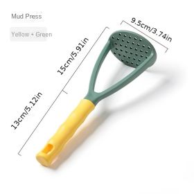 1pc 1pc Mashed Potato Press; Household Potato Press Gadget; PP Plastic Potato Press (Color: Large Green)