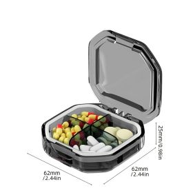 1pc Medicine Box; Portable Small Medicine Box For Seven Days A Week; Large-capacity Pill Organizer Storage Medicine Container (Color: Gray Small)