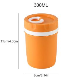 Portable Cute Lunch Box School Kids Plastic Picnic Bento Box Microwave Food Box With Spoon Fork Compartments Storage Containers (Ships From: China, Color: basic 300ml)